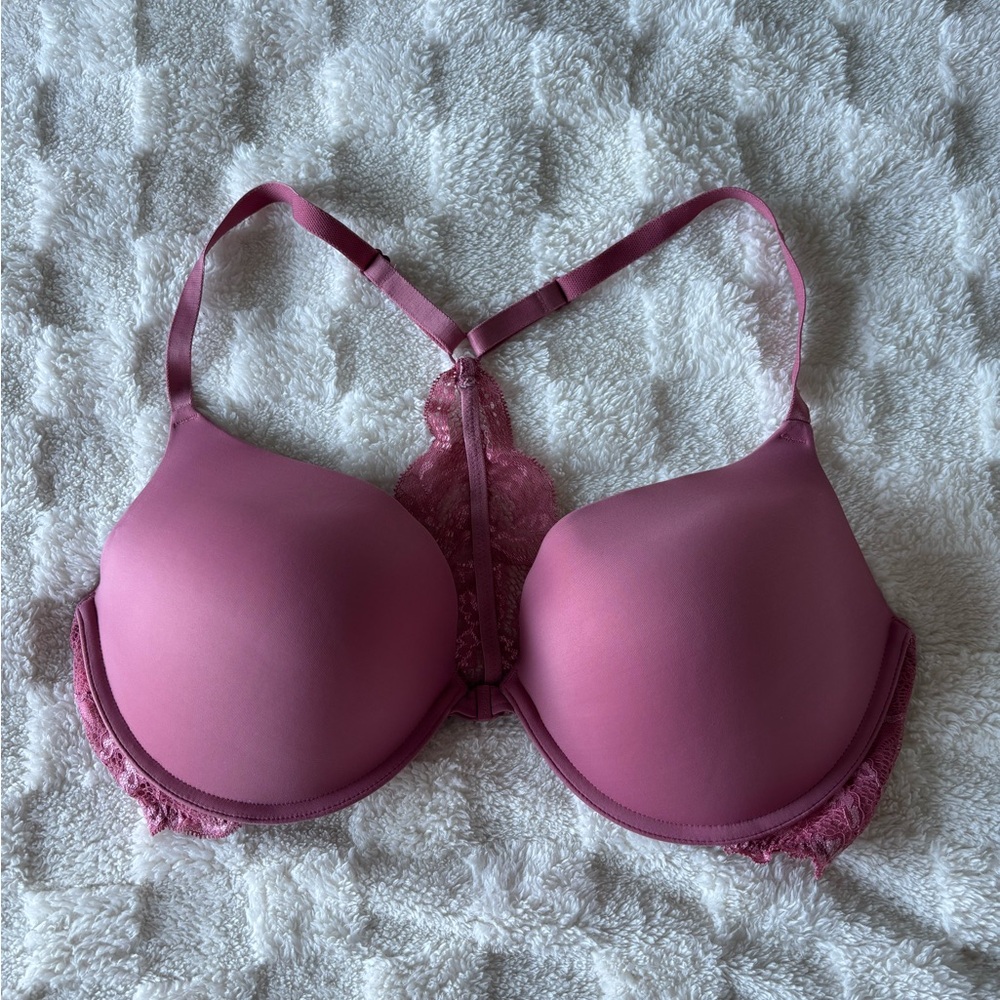 Elegant Pink Lace Women's Bra